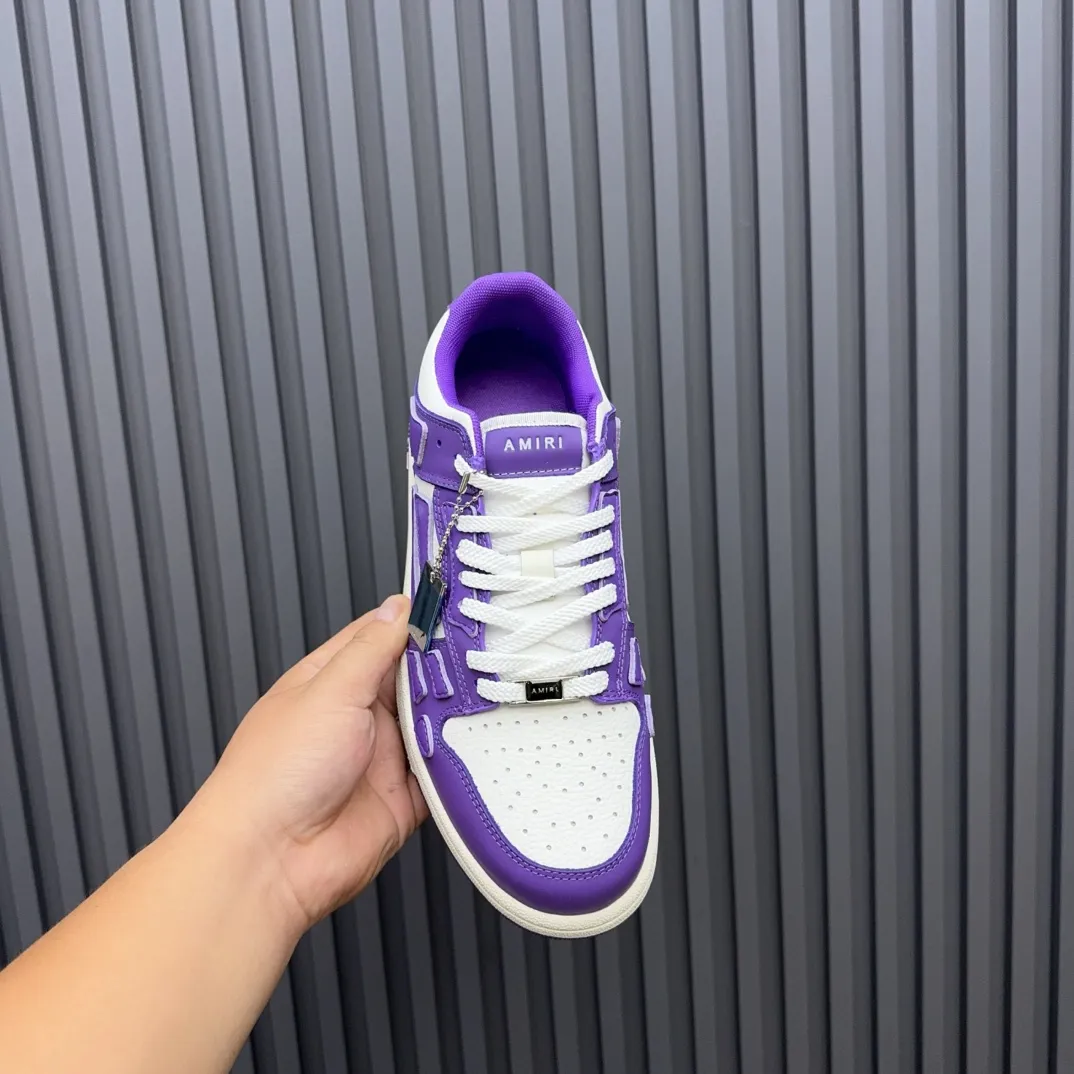 Men's men's shoes 💰600 AMIRI high street sneakers with bone sports shoes, toe layer cowhide upper, upper side bones, hand-stitched, good three-dimensional effect, customized metal LOGO, size 38-45 46